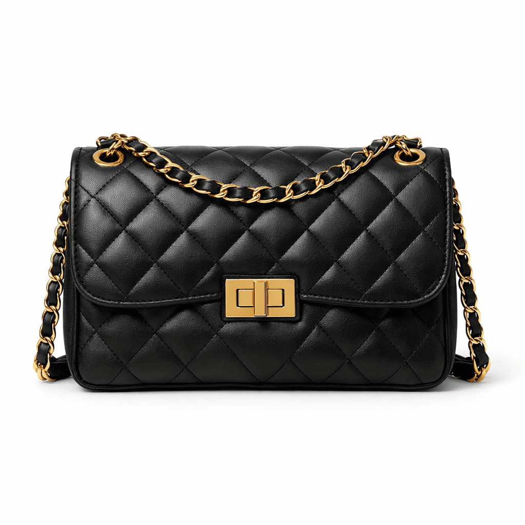 Black Quilted Crossbody Bag