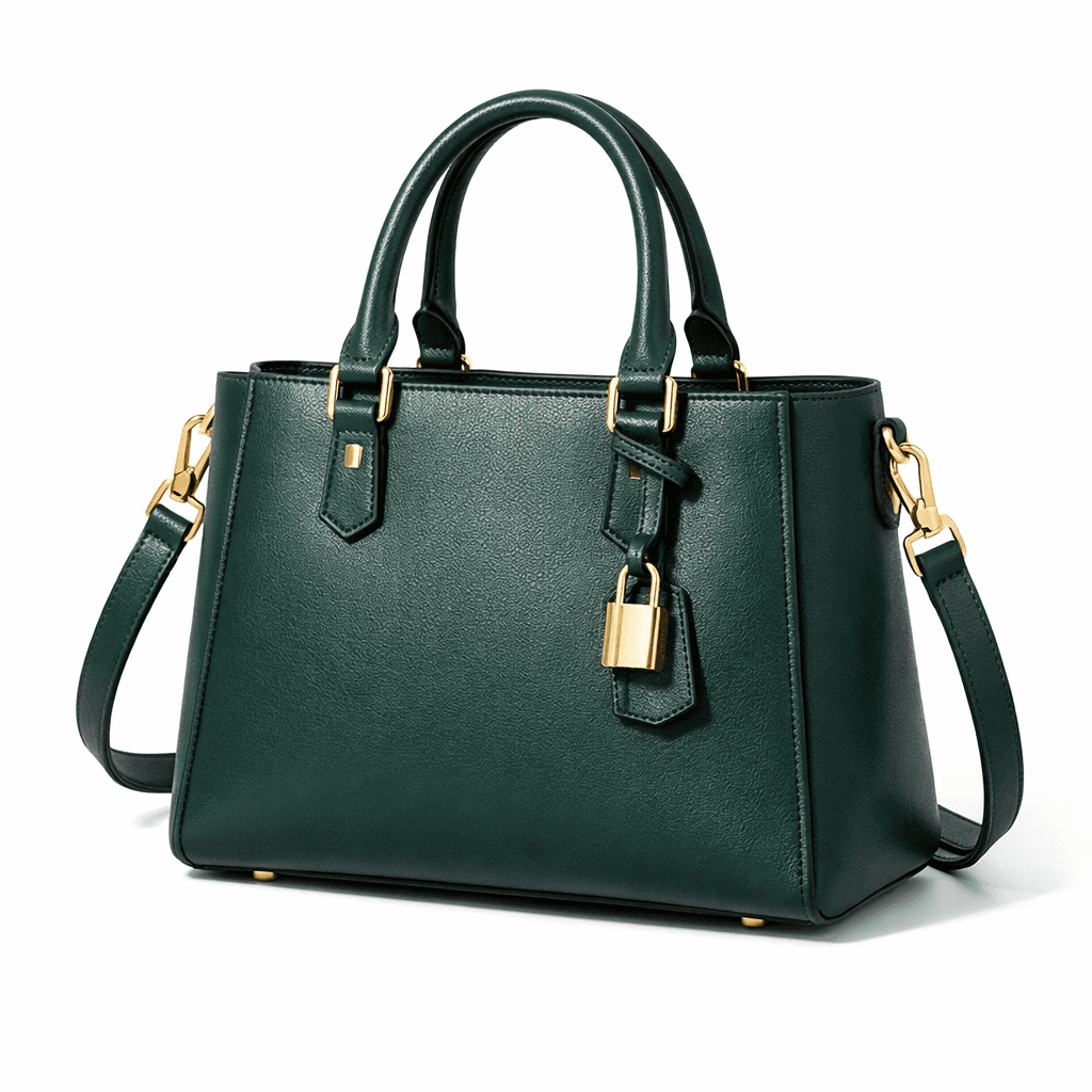 Green Leather Satchel Bag