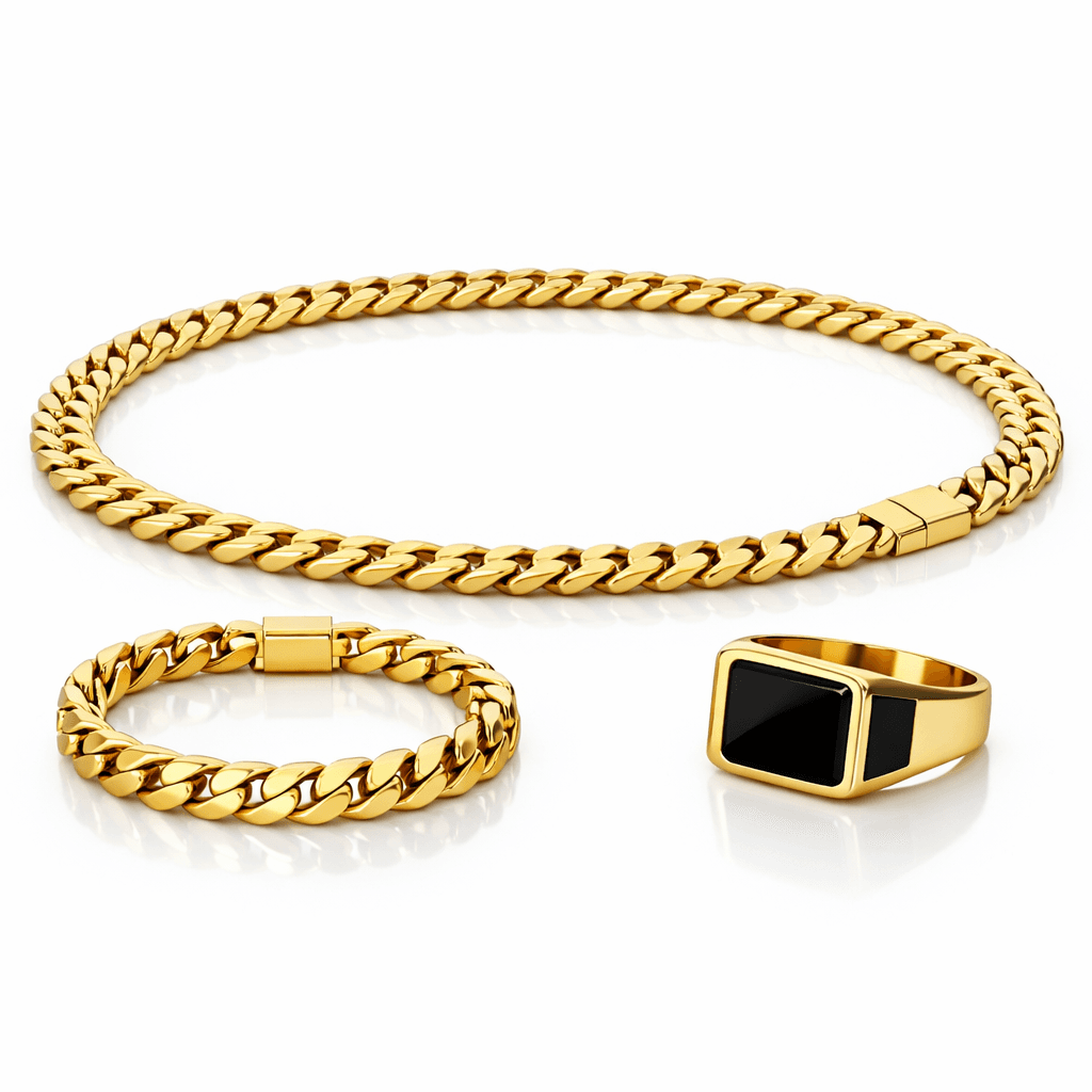 Gold Jewelry Set with Ring