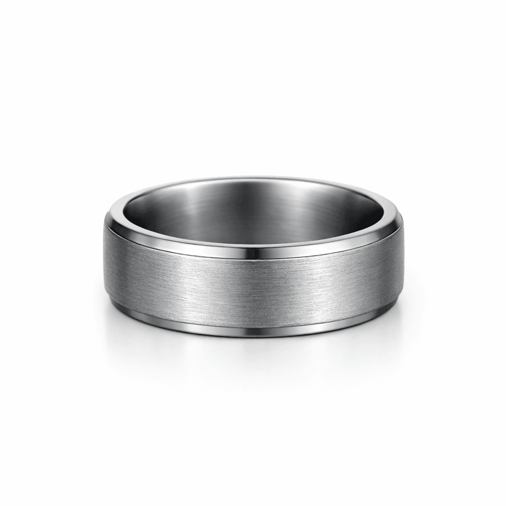 Brushed Silver Band Ring