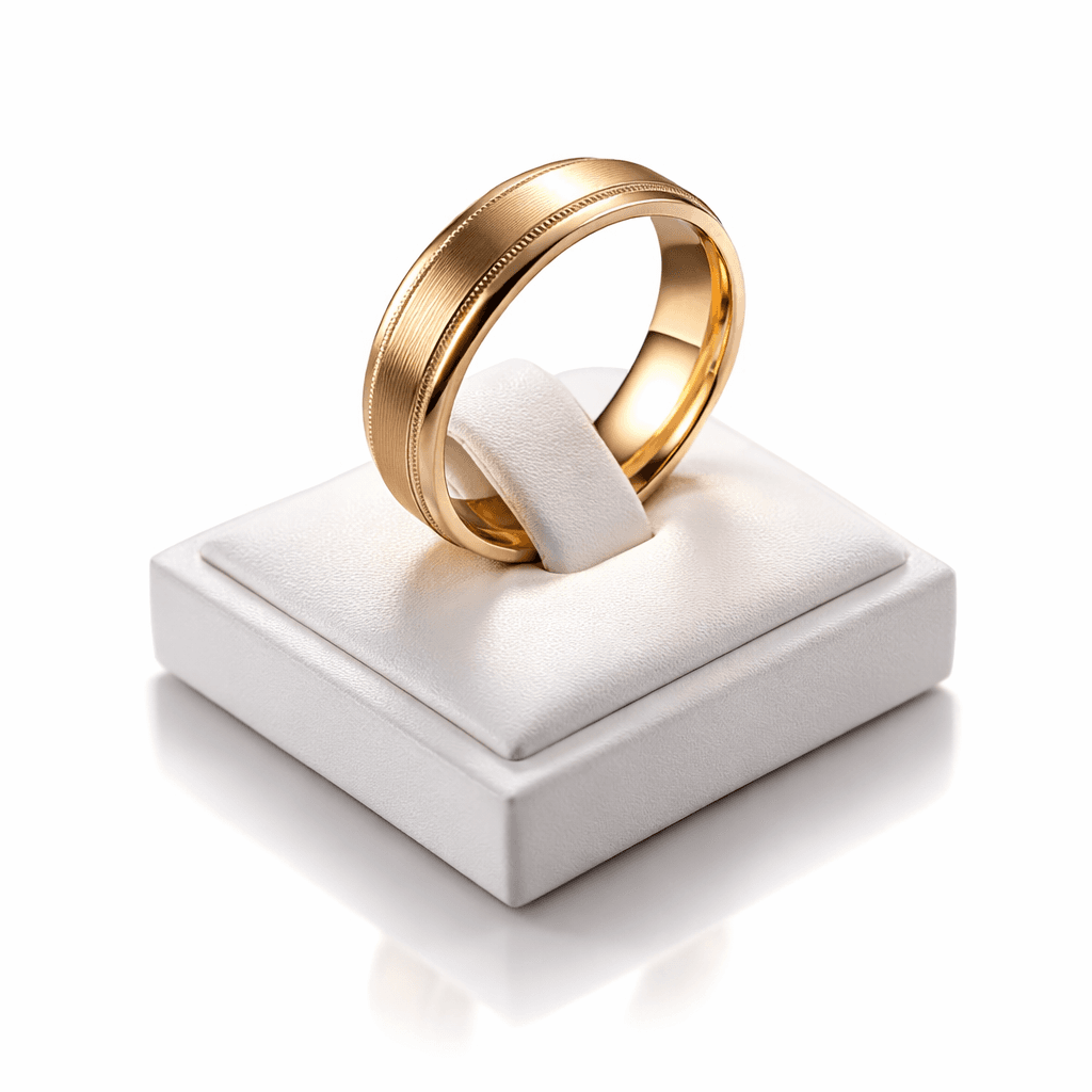 Gold Wedding Band in Gift Box