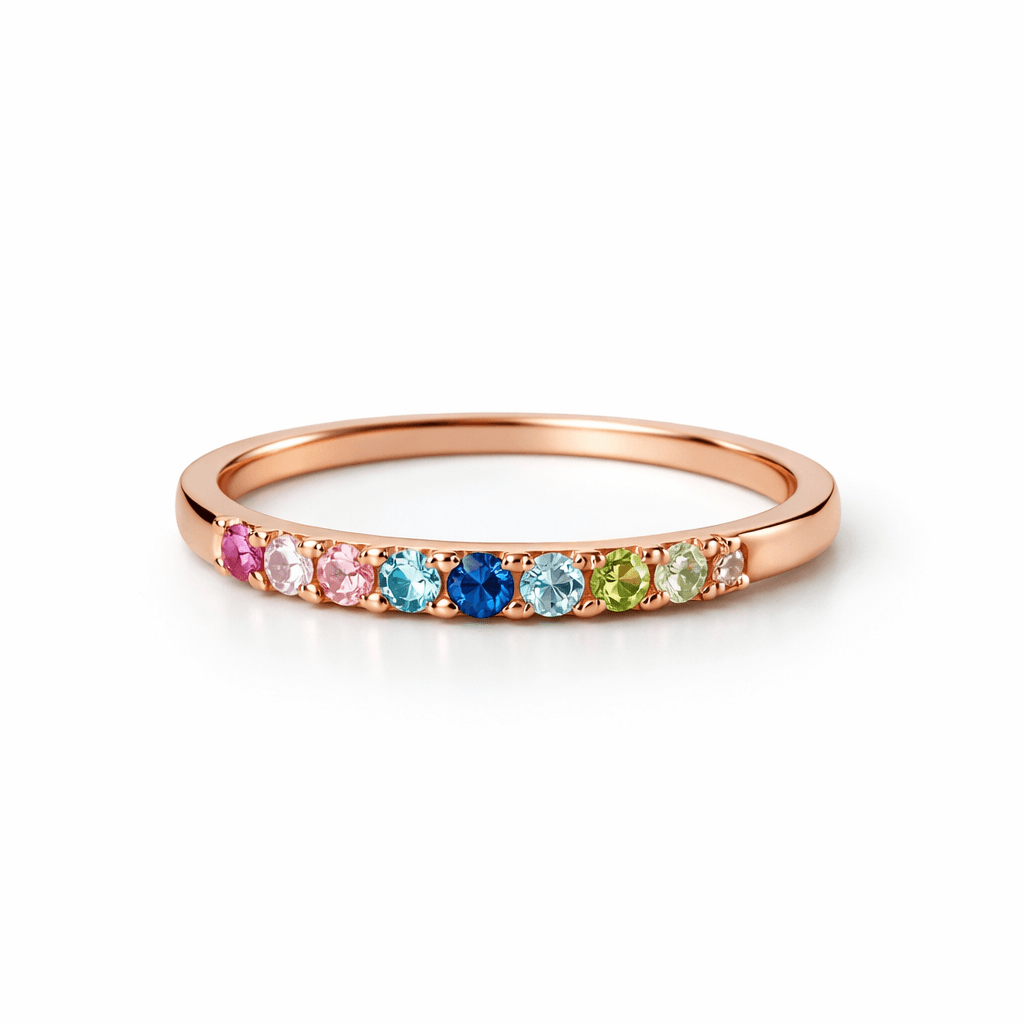 Rainbow Stone Band Ring