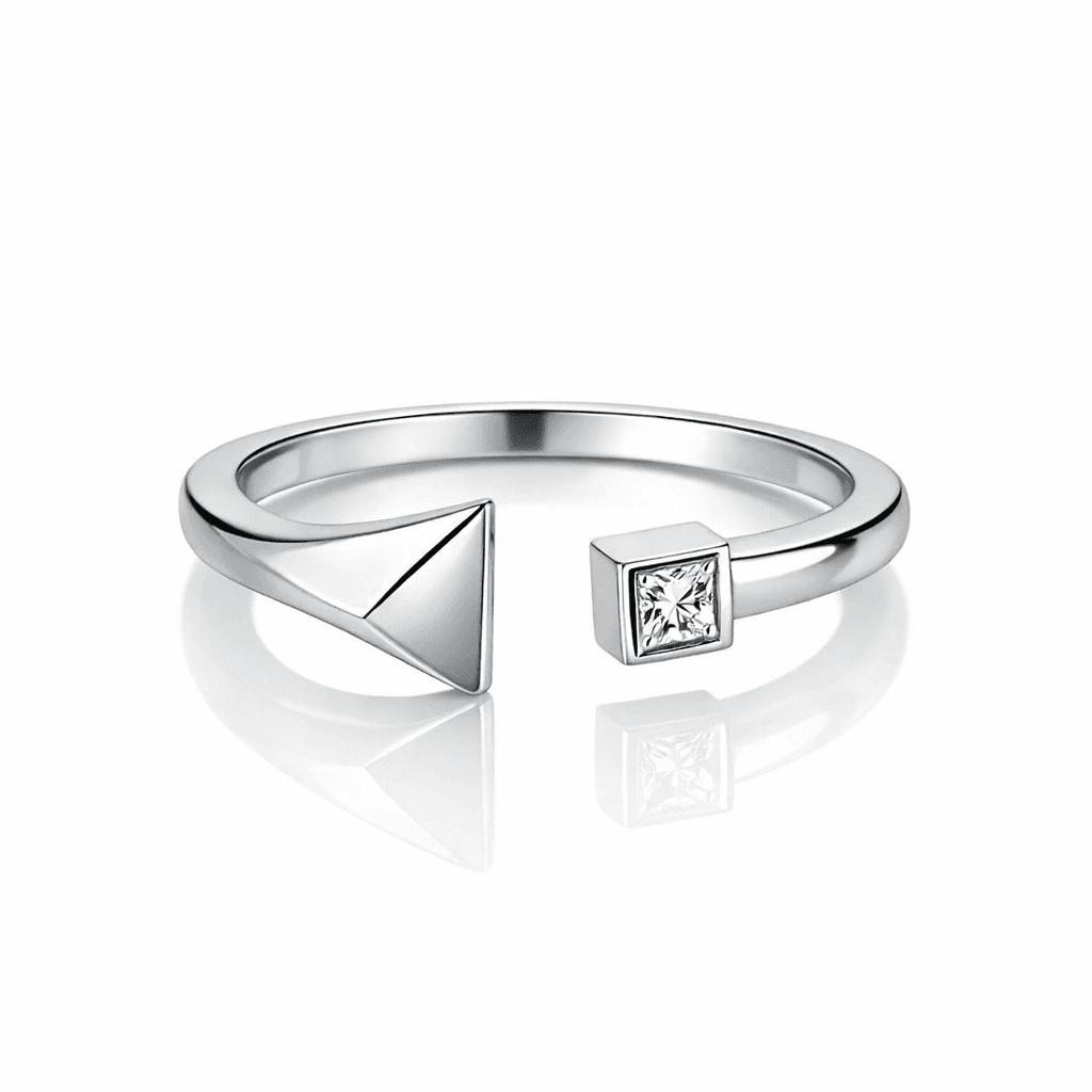 Silver Geometric Ring
