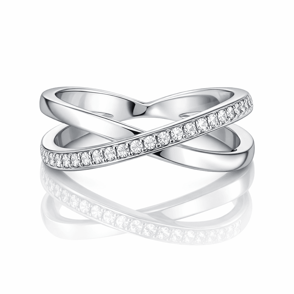 Silver Crisscross Ring