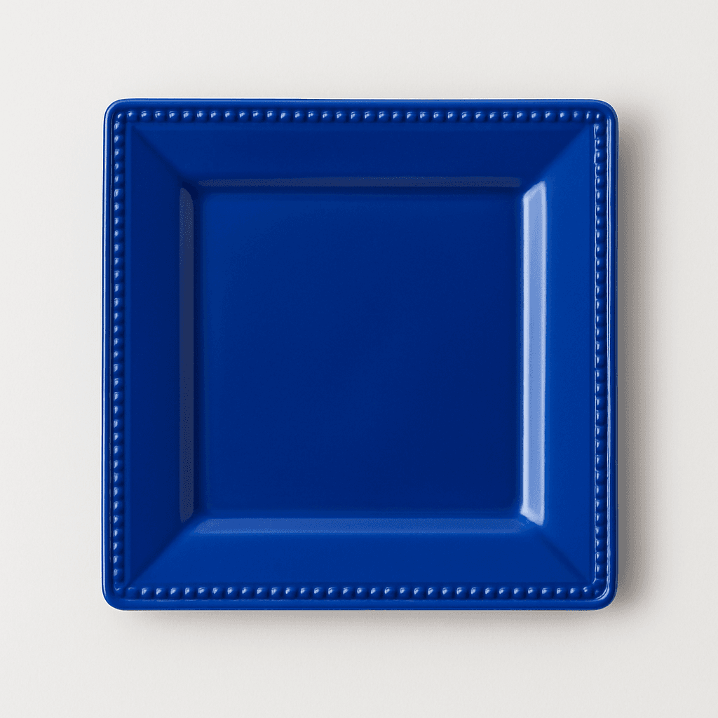 Blue Square Dinner Plate