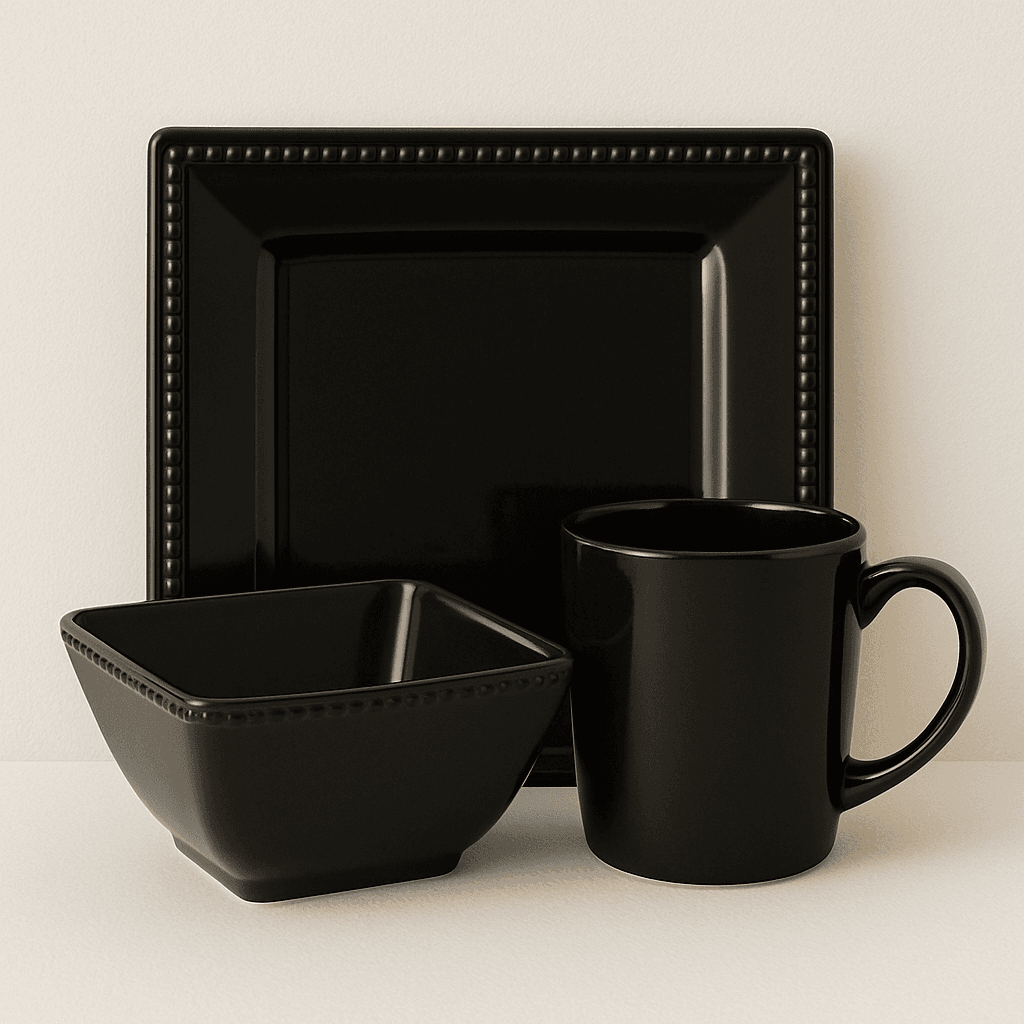 Black Dinnerware Set
