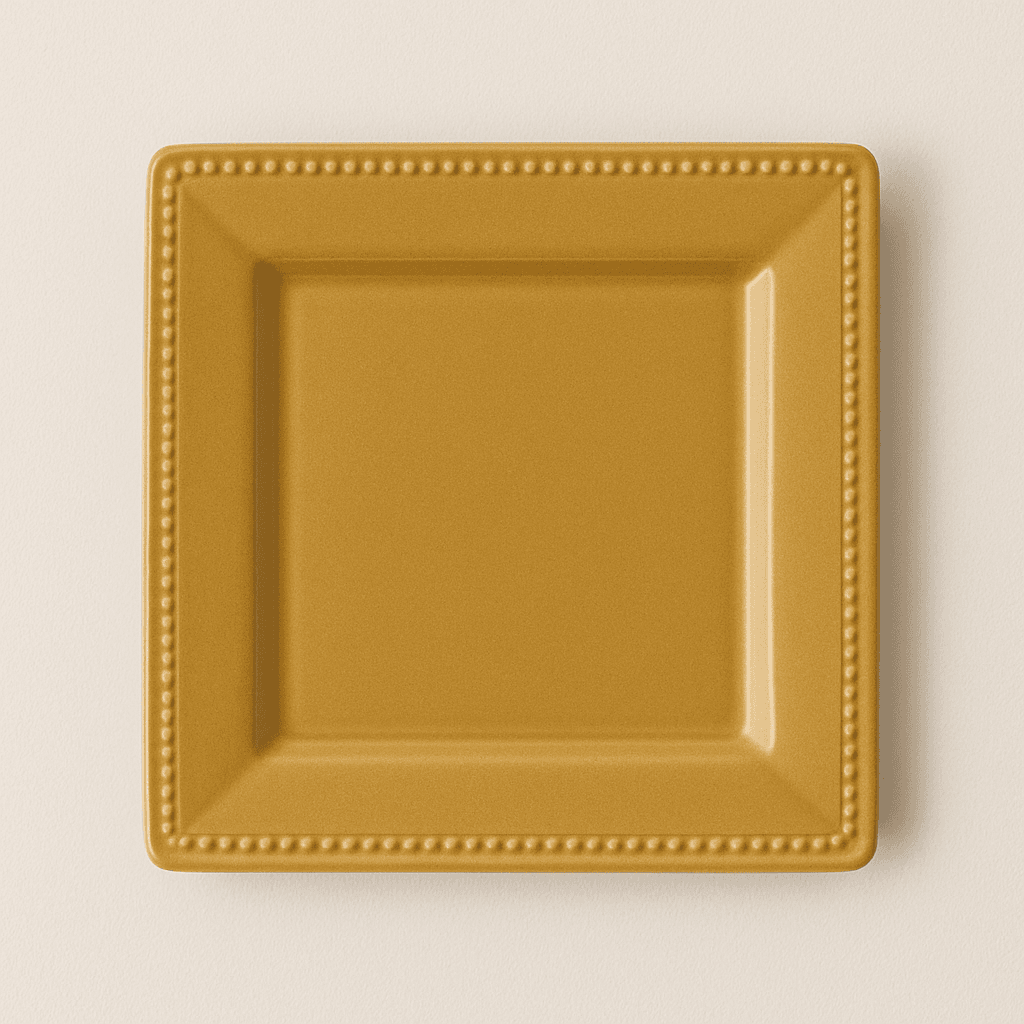 Yellow Square Dinner Plate