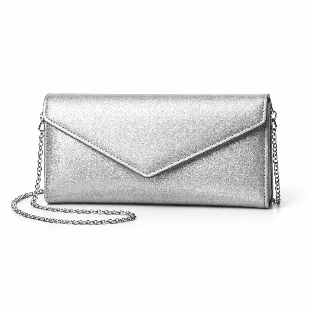 Silver Envelope Clutch