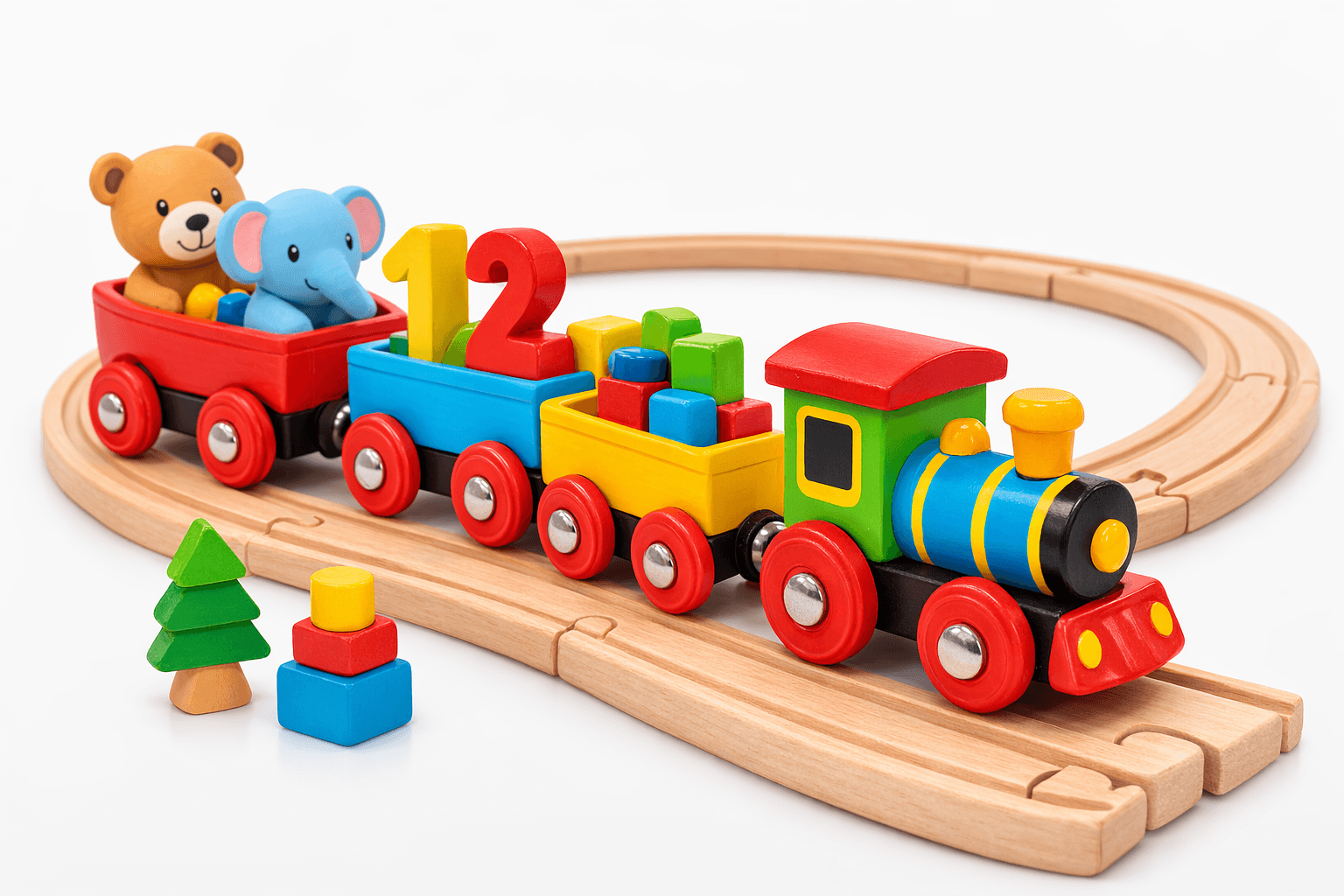 Wooden Train Playset
