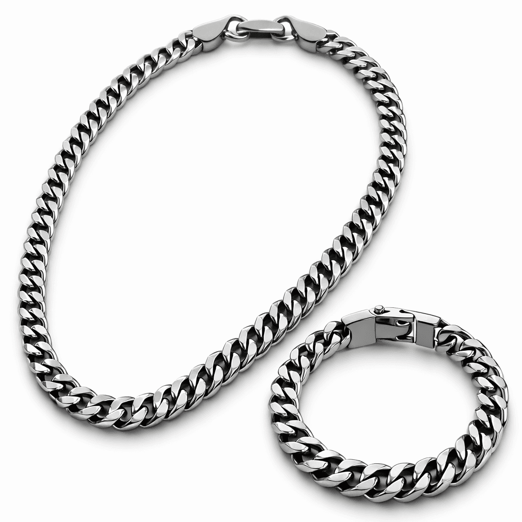 Silver Chain and Ring Set