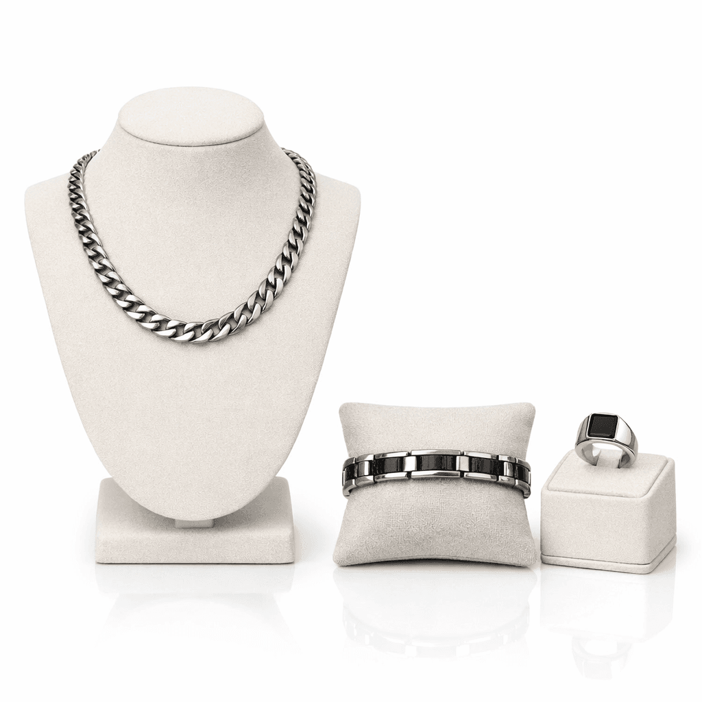Silver Necklace and Ring Set