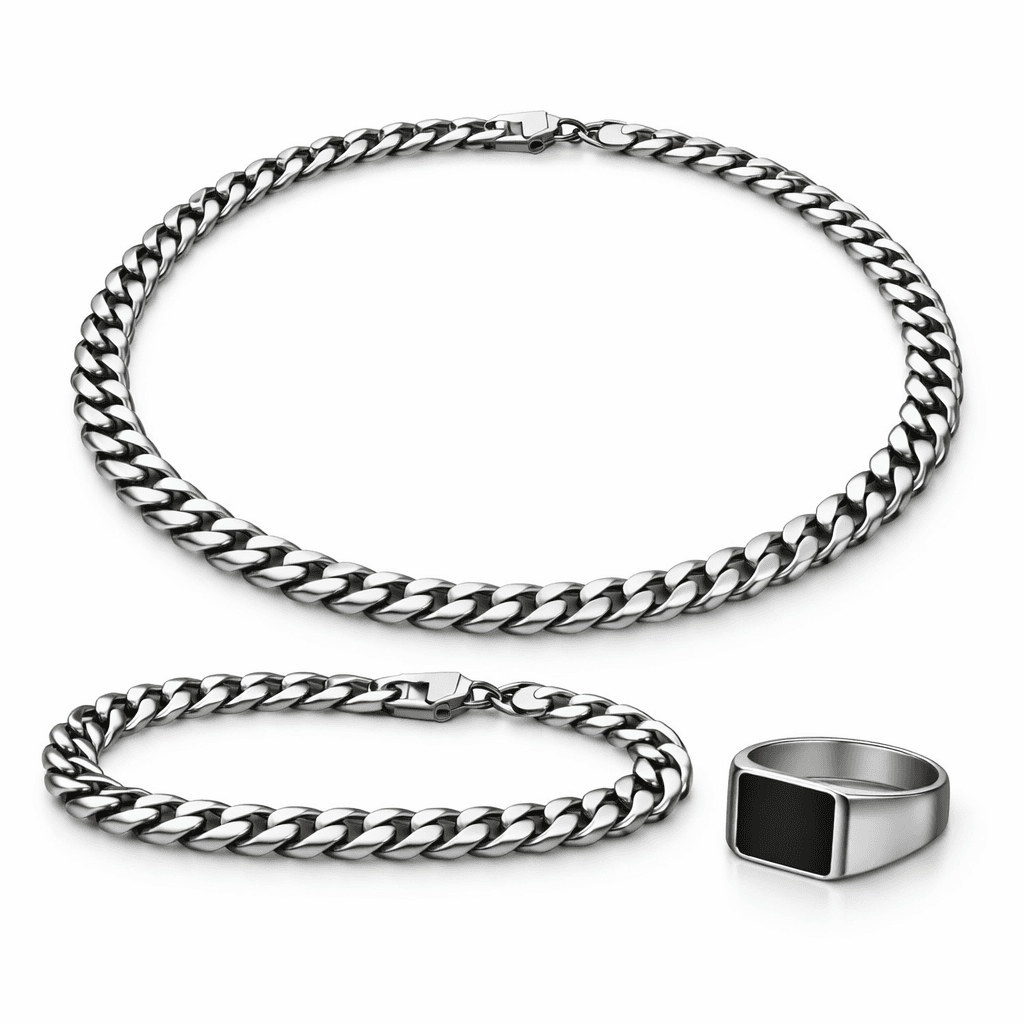 Silver Chain Jewelry Set