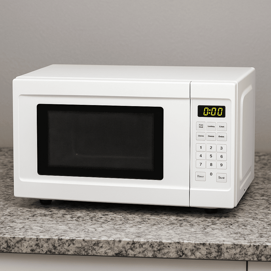 White Compact Microwave