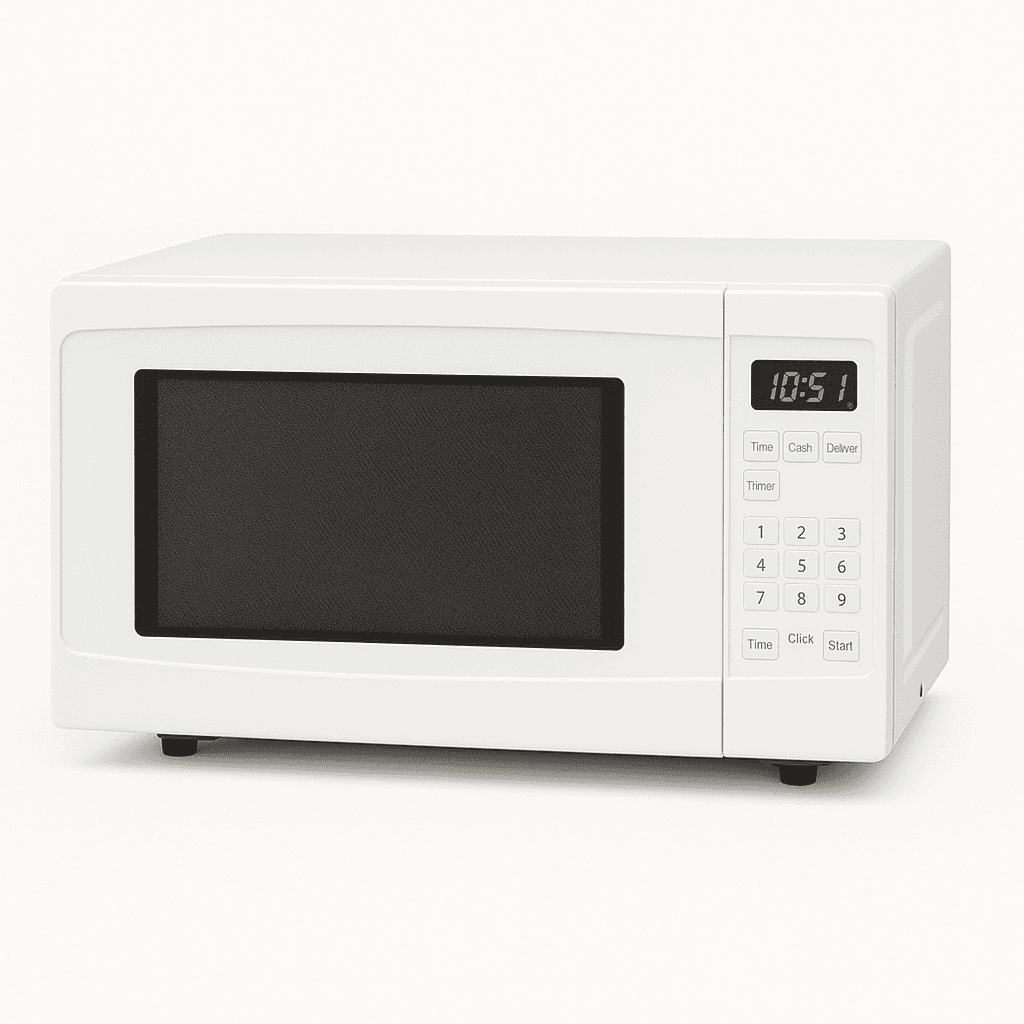 Compact White Microwave Oven