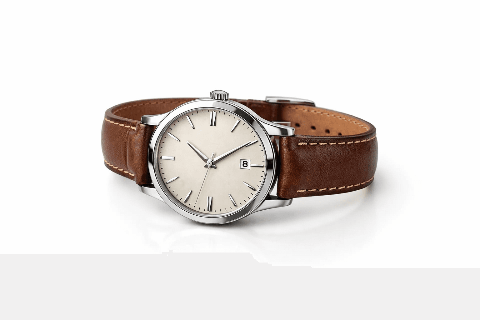 Brown Leather Strap Watch