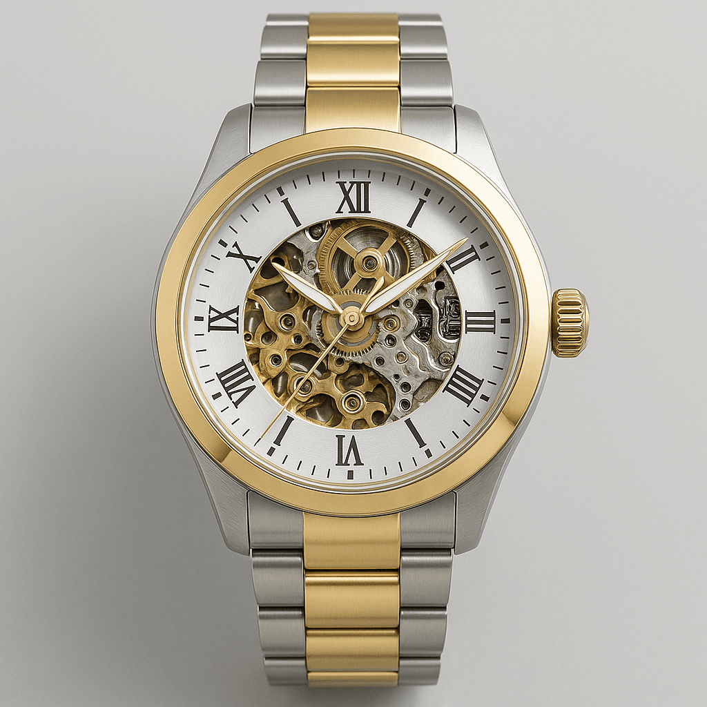 Two-Tone Skeleton Watch