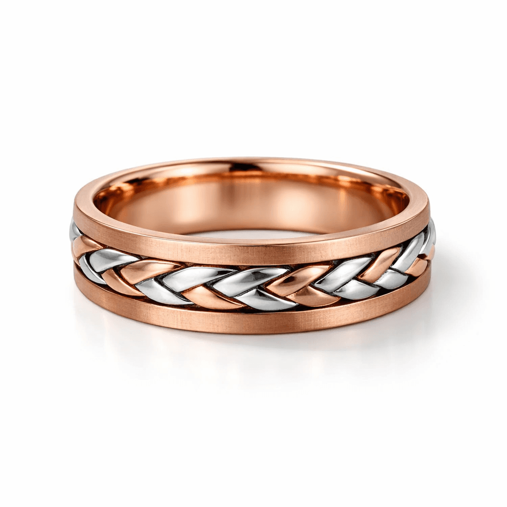 Rose Gold Braided Wedding Band