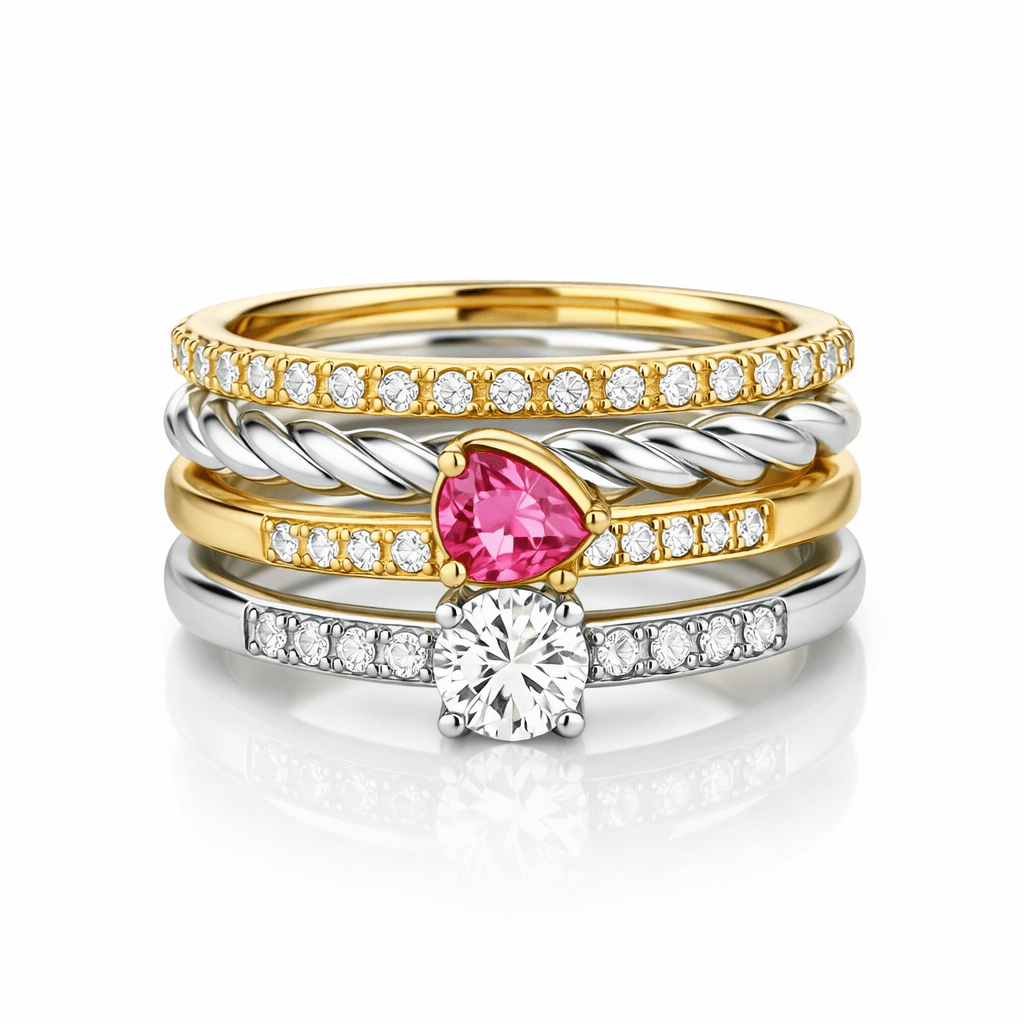 Stackable Gemstone Ring Set