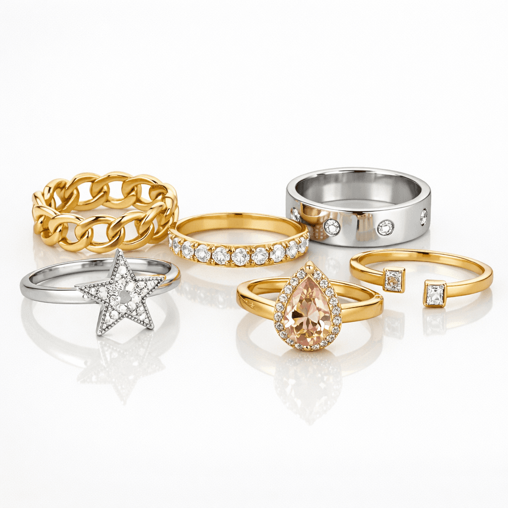 Gold and Silver Ring Set